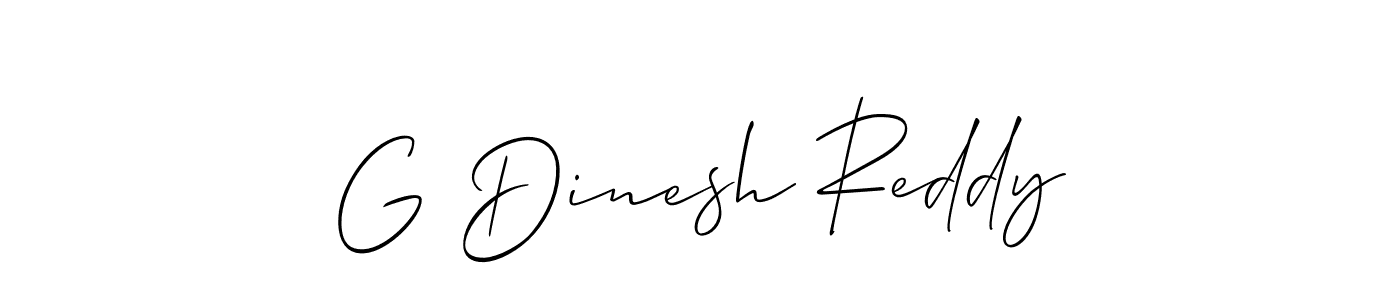 Allison_Script is a professional signature style that is perfect for those who want to add a touch of class to their signature. It is also a great choice for those who want to make their signature more unique. Get G Dinesh Reddy name to fancy signature for free. G Dinesh Reddy signature style 2 images and pictures png