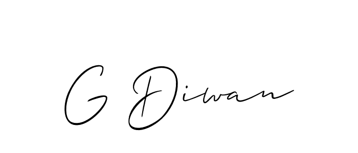 How to make G Diwan name signature. Use Allison_Script style for creating short signs online. This is the latest handwritten sign. G Diwan signature style 2 images and pictures png