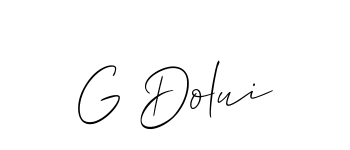 G Dolui stylish signature style. Best Handwritten Sign (Allison_Script) for my name. Handwritten Signature Collection Ideas for my name G Dolui. G Dolui signature style 2 images and pictures png