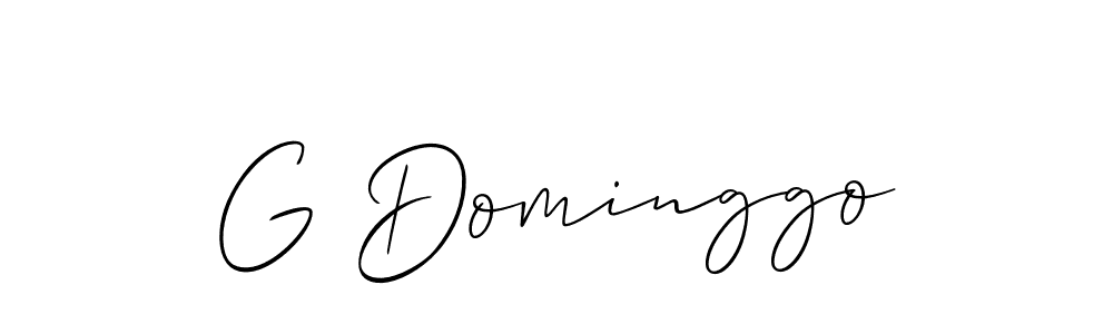 Allison_Script is a professional signature style that is perfect for those who want to add a touch of class to their signature. It is also a great choice for those who want to make their signature more unique. Get G Dominggo name to fancy signature for free. G Dominggo signature style 2 images and pictures png