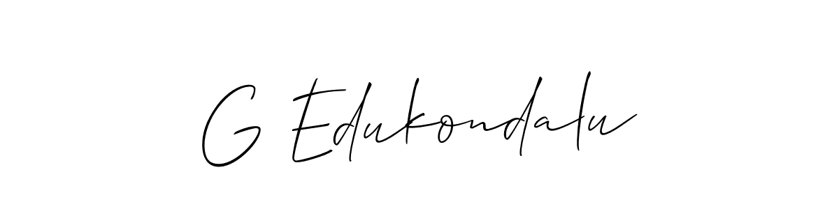 This is the best signature style for the G Edukondalu name. Also you like these signature font (Allison_Script). Mix name signature. G Edukondalu signature style 2 images and pictures png