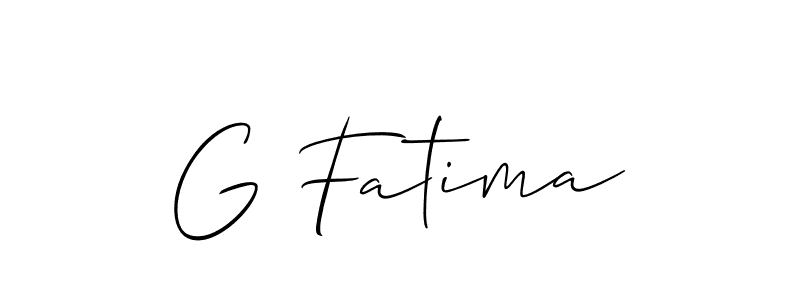 Also we have G Fatima name is the best signature style. Create professional handwritten signature collection using Allison_Script autograph style. G Fatima signature style 2 images and pictures png