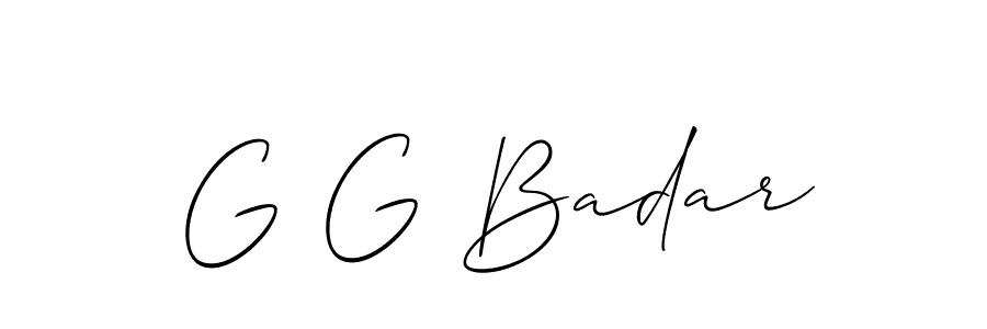 Also You can easily find your signature by using the search form. We will create G G Badar name handwritten signature images for you free of cost using Allison_Script sign style. G G Badar signature style 2 images and pictures png