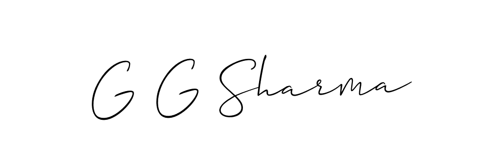 Also You can easily find your signature by using the search form. We will create G G Sharma name handwritten signature images for you free of cost using Allison_Script sign style. G G Sharma signature style 2 images and pictures png