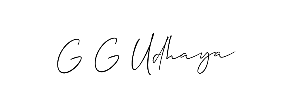How to Draw G G Udhaya signature style? Allison_Script is a latest design signature styles for name G G Udhaya. G G Udhaya signature style 2 images and pictures png