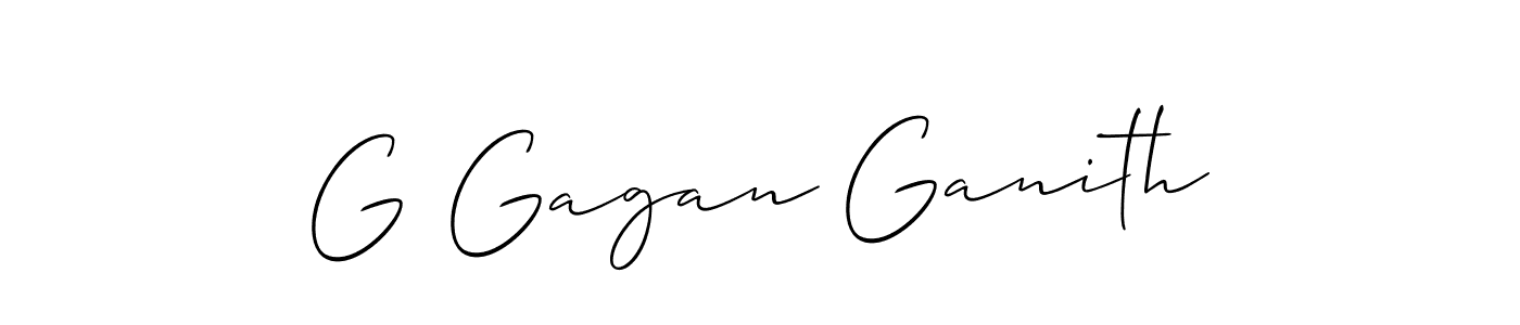 Design your own signature with our free online signature maker. With this signature software, you can create a handwritten (Allison_Script) signature for name G Gagan Ganith. G Gagan Ganith signature style 2 images and pictures png