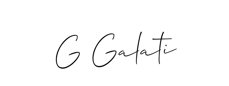 Create a beautiful signature design for name G Galati. With this signature (Allison_Script) fonts, you can make a handwritten signature for free. G Galati signature style 2 images and pictures png