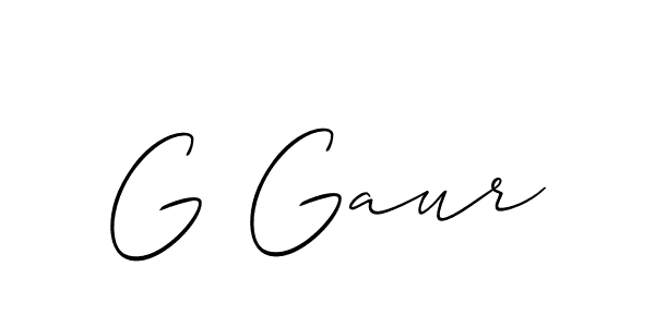 if you are searching for the best signature style for your name G Gaur. so please give up your signature search. here we have designed multiple signature styles  using Allison_Script. G Gaur signature style 2 images and pictures png