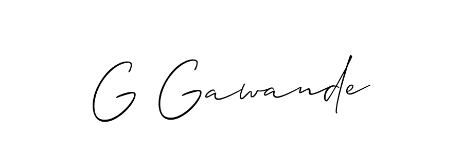 How to make G Gawande signature? Allison_Script is a professional autograph style. Create handwritten signature for G Gawande name. G Gawande signature style 2 images and pictures png