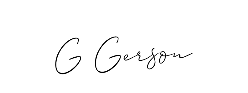 Allison_Script is a professional signature style that is perfect for those who want to add a touch of class to their signature. It is also a great choice for those who want to make their signature more unique. Get G Gerson name to fancy signature for free. G Gerson signature style 2 images and pictures png