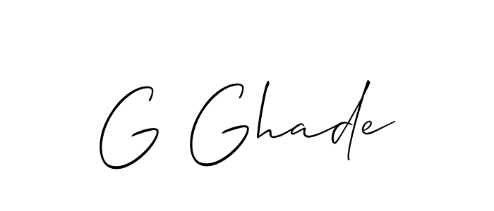 You should practise on your own different ways (Allison_Script) to write your name (G Ghade) in signature. don't let someone else do it for you. G Ghade signature style 2 images and pictures png