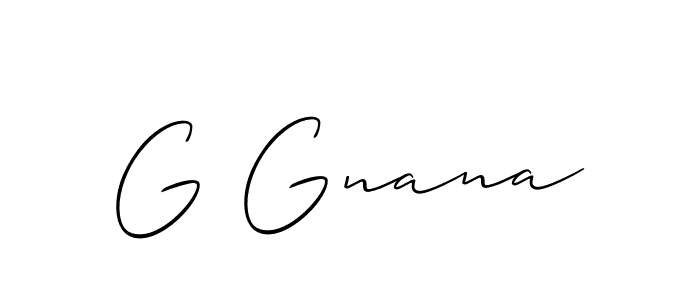 How to make G Gnana name signature. Use Allison_Script style for creating short signs online. This is the latest handwritten sign. G Gnana signature style 2 images and pictures png