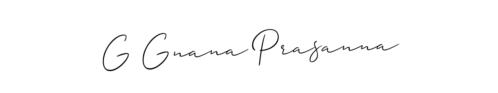 Design your own signature with our free online signature maker. With this signature software, you can create a handwritten (Allison_Script) signature for name G Gnana Prasanna. G Gnana Prasanna signature style 2 images and pictures png