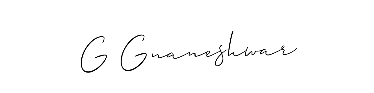 Also we have G Gnaneshwar name is the best signature style. Create professional handwritten signature collection using Allison_Script autograph style. G Gnaneshwar signature style 2 images and pictures png