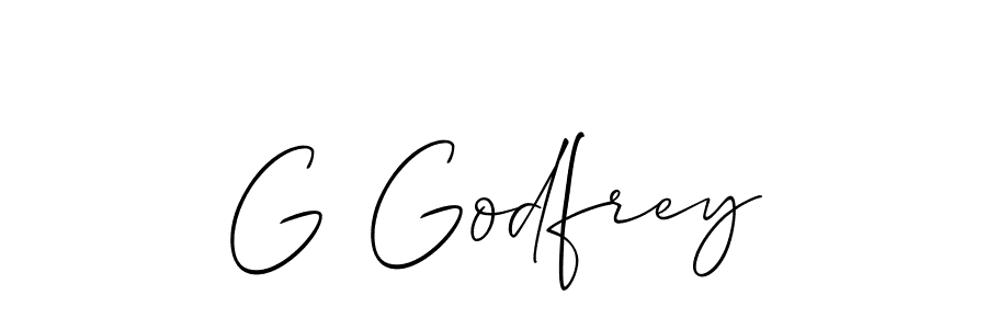 Make a short G Godfrey signature style. Manage your documents anywhere anytime using Allison_Script. Create and add eSignatures, submit forms, share and send files easily. G Godfrey signature style 2 images and pictures png