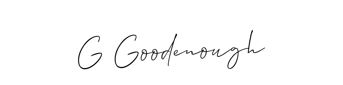 Make a beautiful signature design for name G Goodenough. With this signature (Allison_Script) style, you can create a handwritten signature for free. G Goodenough signature style 2 images and pictures png