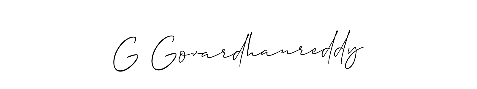 The best way (Allison_Script) to make a short signature is to pick only two or three words in your name. The name G Govardhanreddy include a total of six letters. For converting this name. G Govardhanreddy signature style 2 images and pictures png