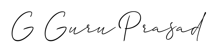 A stylish, flowing autograph style designed for name G Guru Prasad using Allison_Script typography. Perfect for digital creative projects. G Guru Prasad signature style 2 images and pictures png