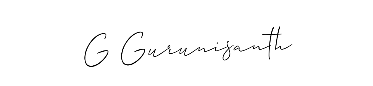 Create a beautiful signature design for name G Gurunisanth. With this signature (Allison_Script) fonts, you can make a handwritten signature for free. G Gurunisanth signature style 2 images and pictures png