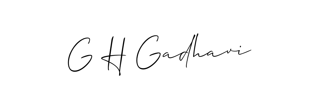 Create a beautiful signature design for name G H Gadhavi. With this signature (Allison_Script) fonts, you can make a handwritten signature for free. G H Gadhavi signature style 2 images and pictures png