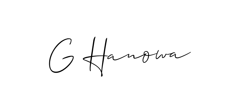 How to make G Hanowa name signature. Use Allison_Script style for creating short signs online. This is the latest handwritten sign. G Hanowa signature style 2 images and pictures png
