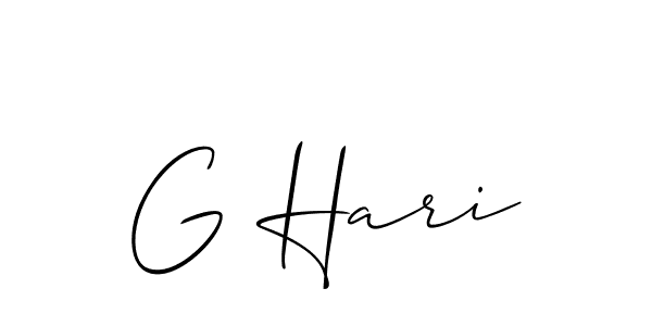 Use a signature maker to create a handwritten signature online. With this signature software, you can design (Allison_Script) your own signature for name G Hari. G Hari signature style 2 images and pictures png