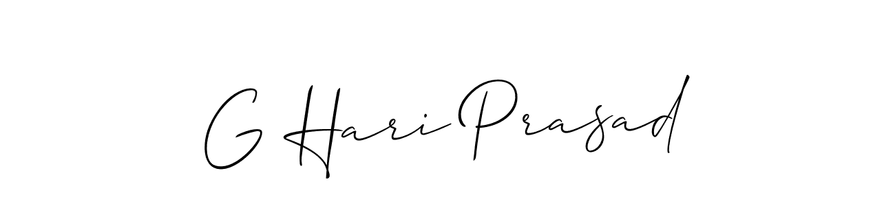 Make a beautiful signature design for name G Hari Prasad. With this signature (Allison_Script) style, you can create a handwritten signature for free. G Hari Prasad signature style 2 images and pictures png