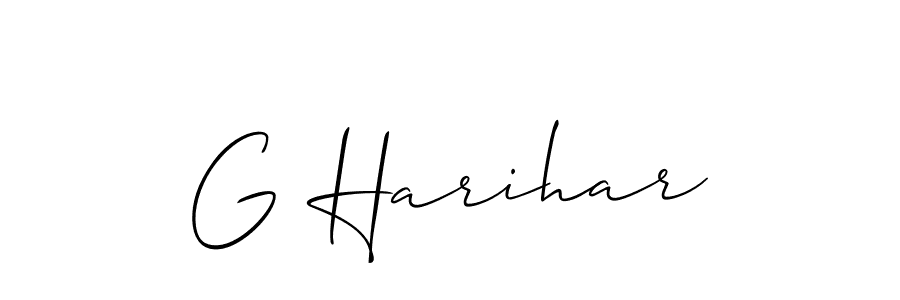 How to make G Harihar name signature. Use Allison_Script style for creating short signs online. This is the latest handwritten sign. G Harihar signature style 2 images and pictures png