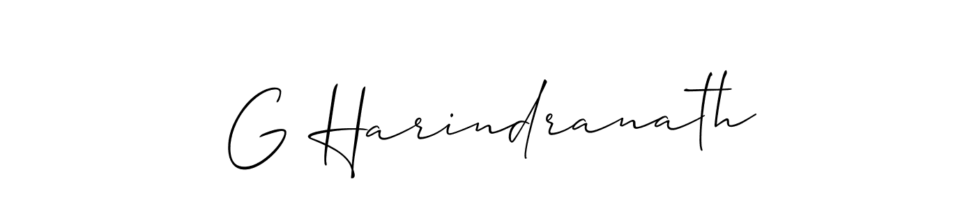 Make a short G Harindranath signature style. Manage your documents anywhere anytime using Allison_Script. Create and add eSignatures, submit forms, share and send files easily. G Harindranath signature style 2 images and pictures png