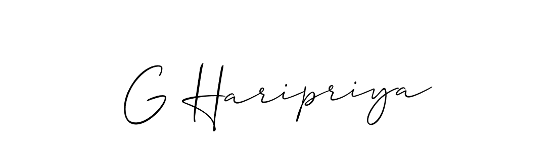 This is the best signature style for the G Haripriya name. Also you like these signature font (Allison_Script). Mix name signature. G Haripriya signature style 2 images and pictures png