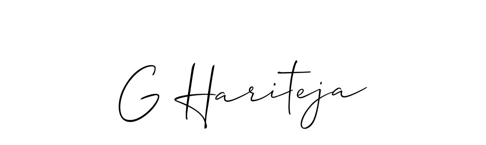 Create a beautiful signature design for name G Hariteja. With this signature (Allison_Script) fonts, you can make a handwritten signature for free. G Hariteja signature style 2 images and pictures png