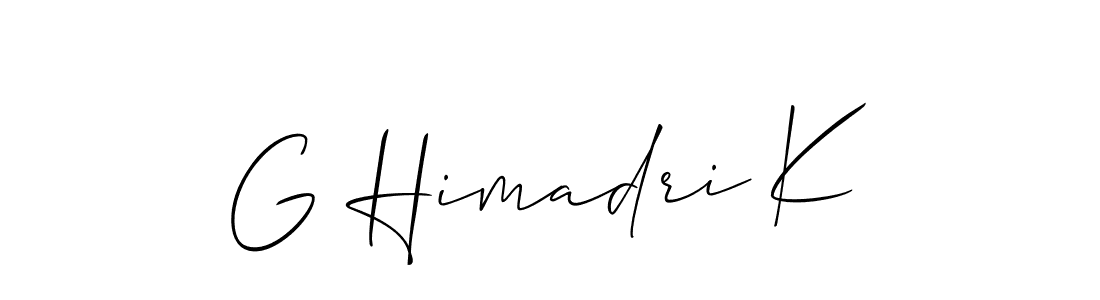 Also You can easily find your signature by using the search form. We will create G Himadri K name handwritten signature images for you free of cost using Allison_Script sign style. G Himadri K signature style 2 images and pictures png