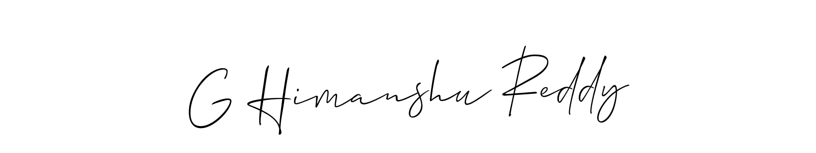 Create a beautiful signature design for name G Himanshu Reddy. With this signature (Allison_Script) fonts, you can make a handwritten signature for free. G Himanshu Reddy signature style 2 images and pictures png