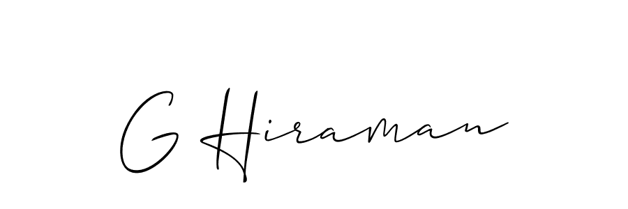 How to make G Hiraman signature? Allison_Script is a professional autograph style. Create handwritten signature for G Hiraman name. G Hiraman signature style 2 images and pictures png