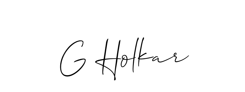 How to make G Holkar signature? Allison_Script is a professional autograph style. Create handwritten signature for G Holkar name. G Holkar signature style 2 images and pictures png