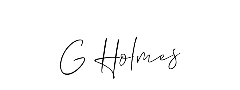 How to make G Holmes name signature. Use Allison_Script style for creating short signs online. This is the latest handwritten sign. G Holmes signature style 2 images and pictures png