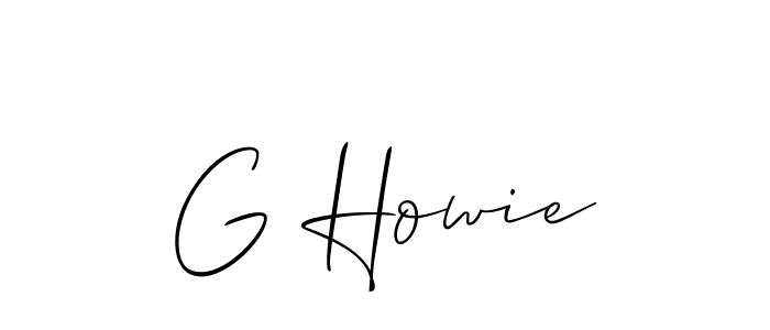 G Howie stylish signature style. Best Handwritten Sign (Allison_Script) for my name. Handwritten Signature Collection Ideas for my name G Howie. G Howie signature style 2 images and pictures png