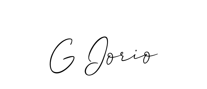 Also we have G Iorio name is the best signature style. Create professional handwritten signature collection using Allison_Script autograph style. G Iorio signature style 2 images and pictures png