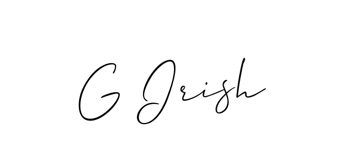 Allison_Script is a professional signature style that is perfect for those who want to add a touch of class to their signature. It is also a great choice for those who want to make their signature more unique. Get G Irish name to fancy signature for free. G Irish signature style 2 images and pictures png