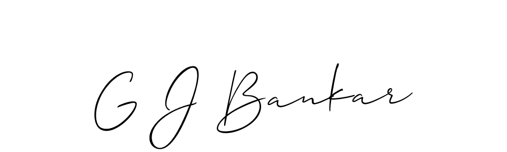 Make a beautiful signature design for name G J Bankar. With this signature (Allison_Script) style, you can create a handwritten signature for free. G J Bankar signature style 2 images and pictures png