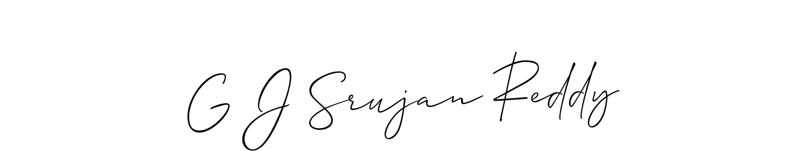 You should practise on your own different ways (Allison_Script) to write your name (G J Srujan Reddy) in signature. don't let someone else do it for you. G J Srujan Reddy signature style 2 images and pictures png