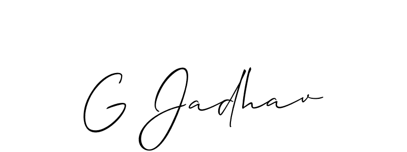 How to make G Jadhav signature? Allison_Script is a professional autograph style. Create handwritten signature for G Jadhav name. G Jadhav signature style 2 images and pictures png