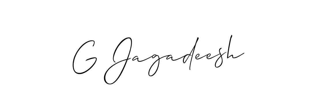 Design your own signature with our free online signature maker. With this signature software, you can create a handwritten (Allison_Script) signature for name G Jagadeesh. G Jagadeesh signature style 2 images and pictures png