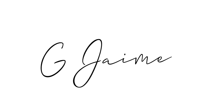 Create a beautiful signature design for name G Jaime. With this signature (Allison_Script) fonts, you can make a handwritten signature for free. G Jaime signature style 2 images and pictures png