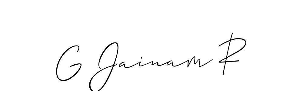 Make a short G Jainam R signature style. Manage your documents anywhere anytime using Allison_Script. Create and add eSignatures, submit forms, share and send files easily. G Jainam R signature style 2 images and pictures png