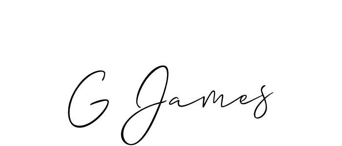 Use a signature maker to create a handwritten signature online. With this signature software, you can design (Allison_Script) your own signature for name G James. G James signature style 2 images and pictures png