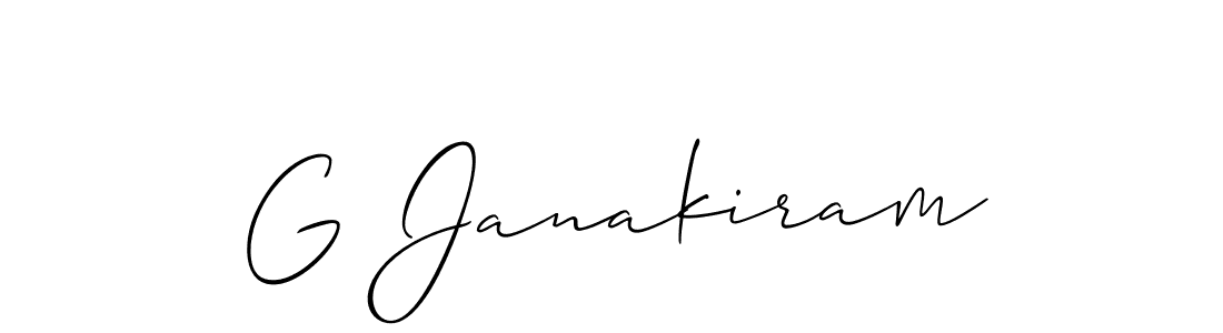 Create a beautiful signature design for name G Janakiram. With this signature (Allison_Script) fonts, you can make a handwritten signature for free. G Janakiram signature style 2 images and pictures png