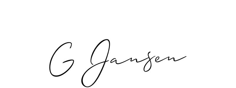 Similarly Allison_Script is the best handwritten signature design. Signature creator online .You can use it as an online autograph creator for name G Jansen. G Jansen signature style 2 images and pictures png