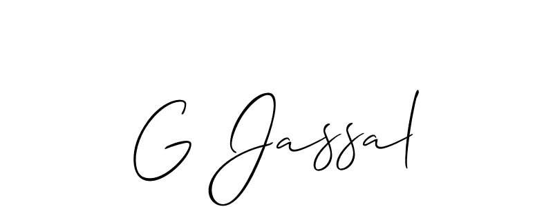 How to Draw G Jassal signature style? Allison_Script is a latest design signature styles for name G Jassal. G Jassal signature style 2 images and pictures png