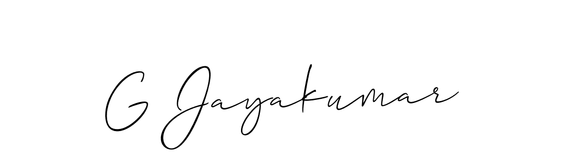 if you are searching for the best signature style for your name G Jayakumar. so please give up your signature search. here we have designed multiple signature styles  using Allison_Script. G Jayakumar signature style 2 images and pictures png